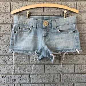 7 for all mankind Jean Shorts Size 25 Denim Mini Y2k 2000s Style